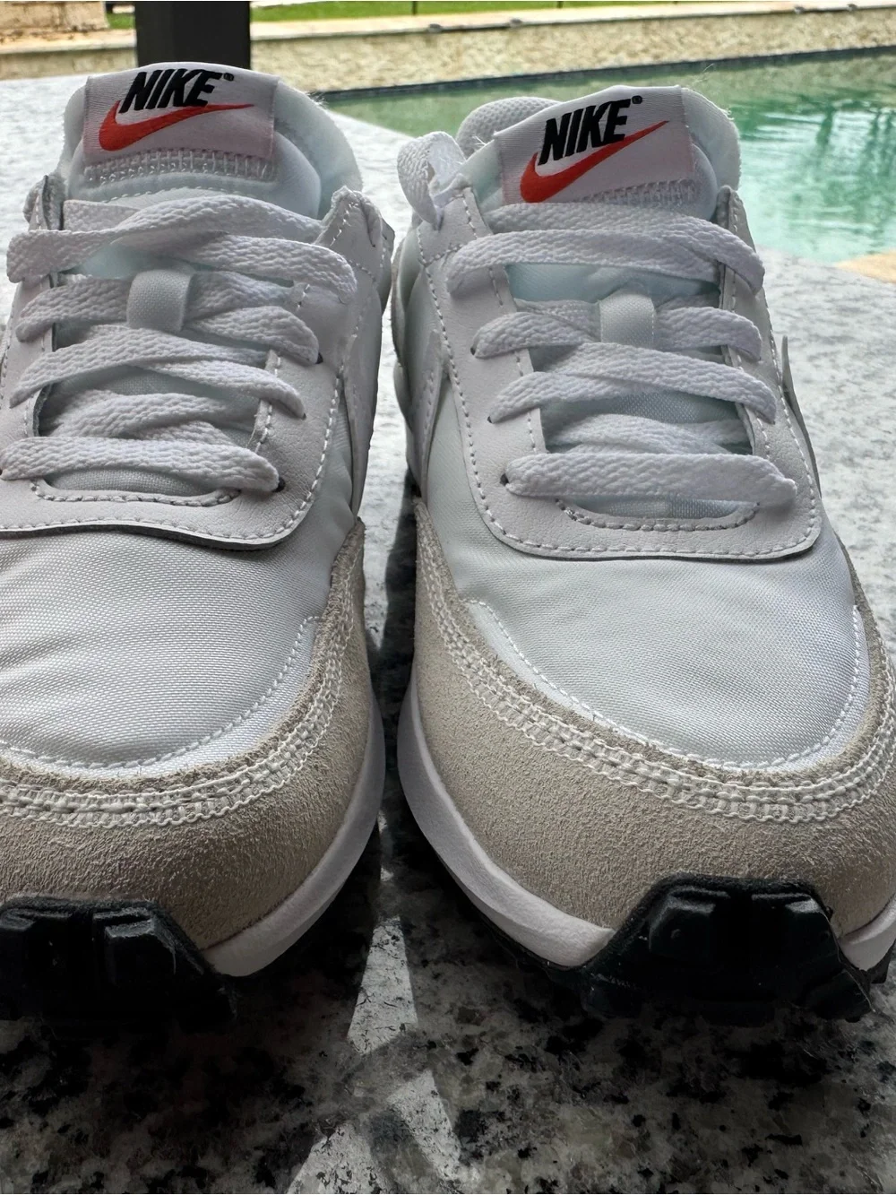 Nike White and Light Gray Low-Top Sneakers